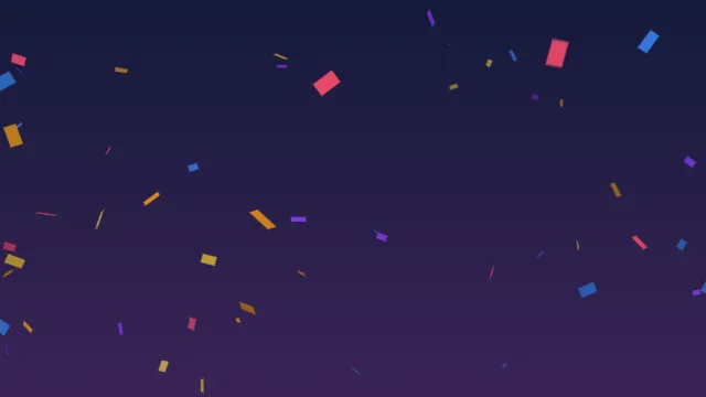 Colorful confetti falling and spinning