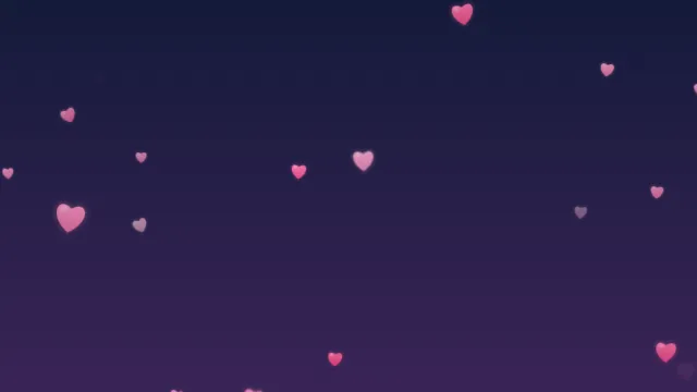 Small pink hearts floating upward