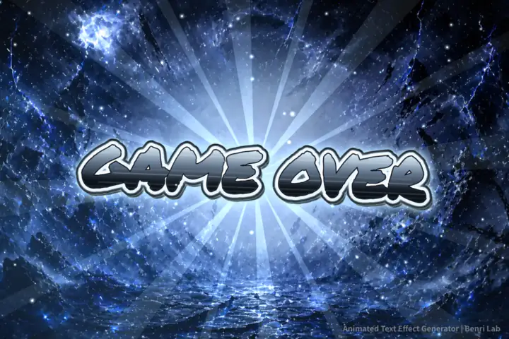 Silver GAME OVER text over a frozen blue background